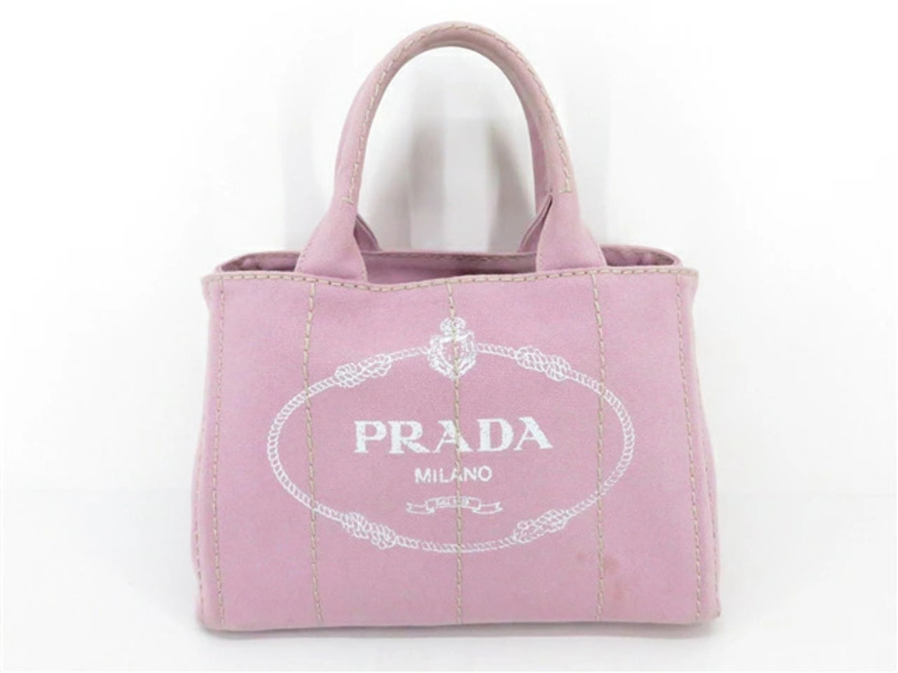 Prada Canapa 2way Shoulder Bag Canvas Pink